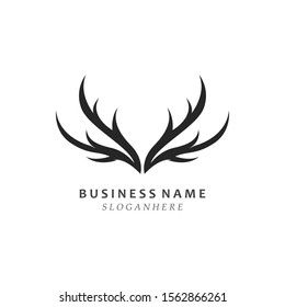 Deer antler illustration logo vector template