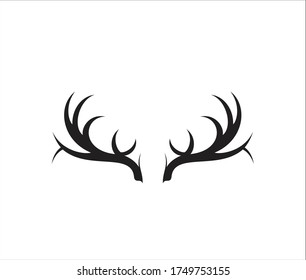 Deer antler illustration logo vector template