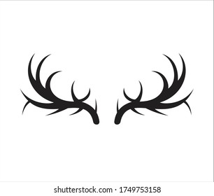 Deer antler illustration logo vector template