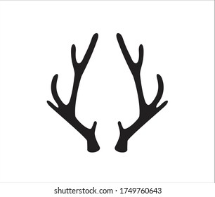Deer antler illustration logo vector template