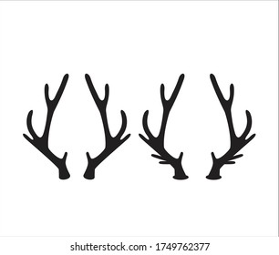 Deer antler illustration logo vector template
