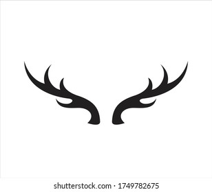 Deer antler illustration logo vector template