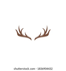 deer antler illustration logo vector template-vector