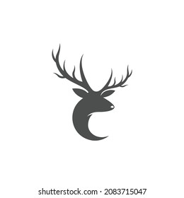 Deer antler illustration logo vector template