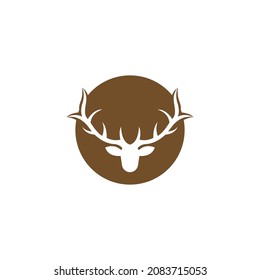 Deer antler illustration logo vector template