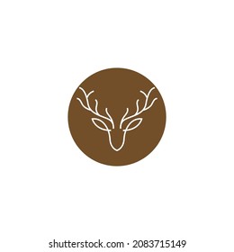 Deer antler illustration logo vector template