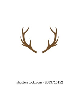 Deer antler illustration logo vector template