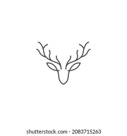 Deer Antler Illustration Logo Vector Template