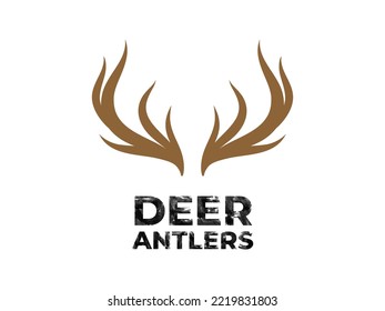 Deer antler illustration. vector logo template