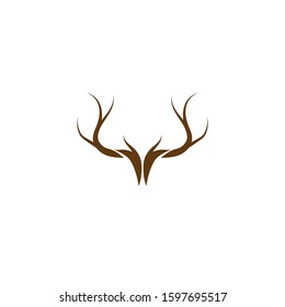 Deer antler ilustration logo vector template