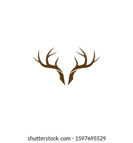 Deer antler ilustration logo vector template