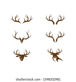 Deer antler ilustration logo vector template