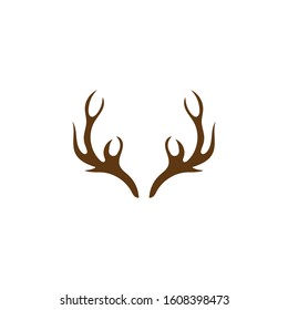 Deer antler ilustration logo vector template