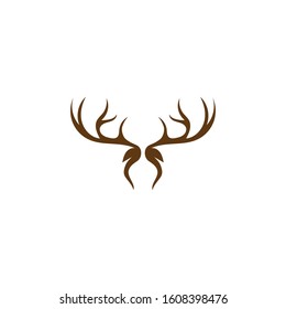 Deer antler ilustration logo vector template