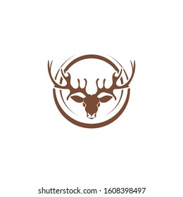 Deer antler ilustration logo vector template