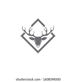 Deer antler ilustration logo vector template