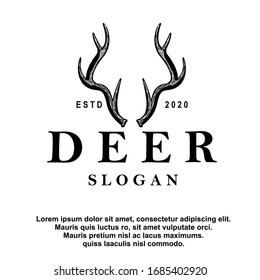 Plantilla vectorial del logotipo de ilustraciones del indicador de ciervo