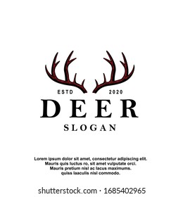 Deer antler ilustration logo vector template