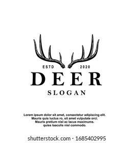 Deer antler ilustration logo vector template