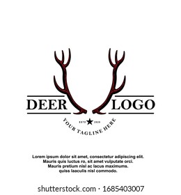 Deer antler ilustration logo vector template