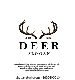 Deer antler ilustration logo vector template