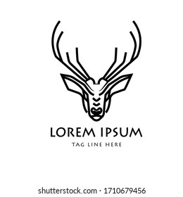 Deer antler ilustration logo vector template