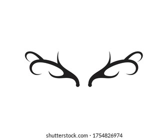 Deer antler ilustration logo vector template	
