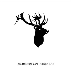 Plantilla vectorial del logotipo de la ilustración del antler de ciervo