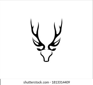 Deer antler ilustration logo vector template	