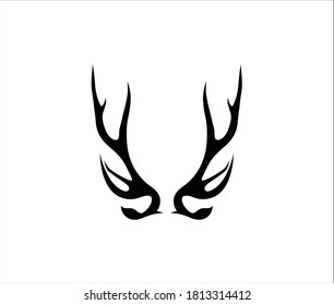 Deer antler ilustration logo vector template	