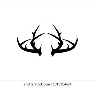Deer antler ilustration logo vector template	