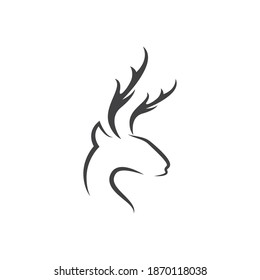 Deer antler ilustration logo vector template