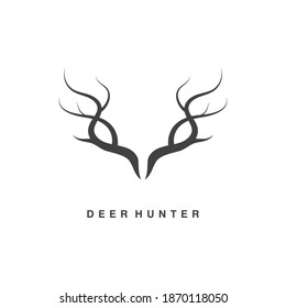 Deer antler ilustration logo vector template