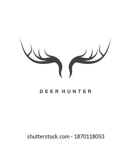 Deer antler ilustration logo vector template