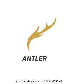 Deer antler ilustration logo vector template