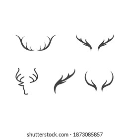 Deer antler ilustration logo vector template