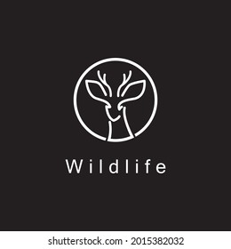 Plantilla vectorial del logotipo de la ilustración del antler de ciervo