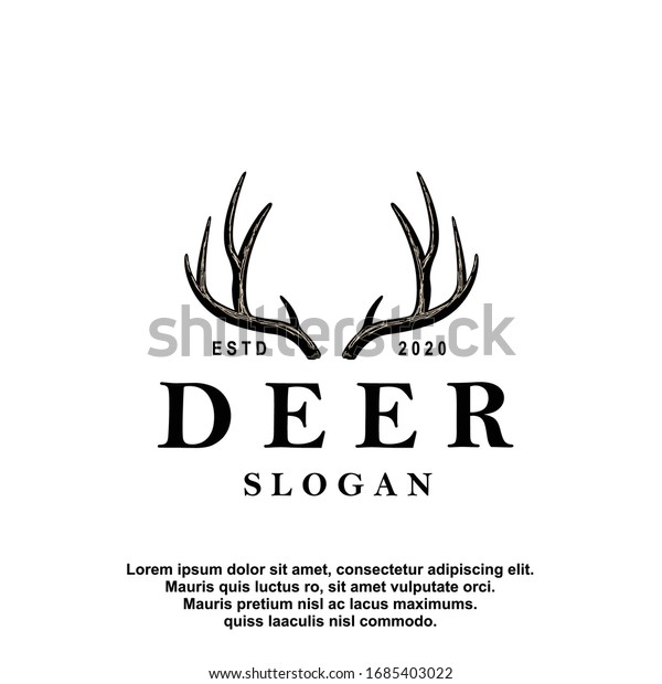 Deer antler\
ilustration logo vector\
template