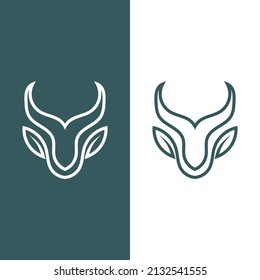 deer antler and leaf icon vector illustration template design