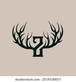 Deer Antler Letter Z Lettermark Logo Template