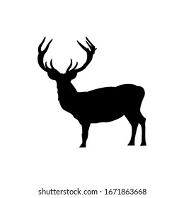 Deer antler line art silhouette Christmas 