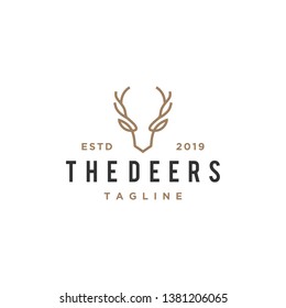 deer antler line logo design