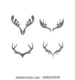 Deer Antler Logo Icon Illustration Design Vector Template