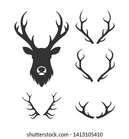 deer and antler logo illustration