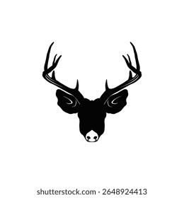ilustração do logotipo do veado e antler no fundo branco