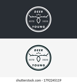 deer antler logo, simple and modern.