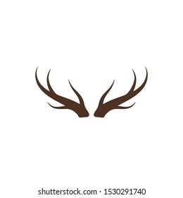 Deer antler logo vector icon illustration design  