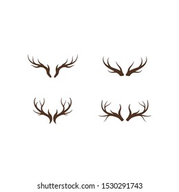 Deer antler logo vector icon illustration design  