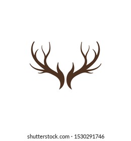 Deer antler logo vector icon illustration design  