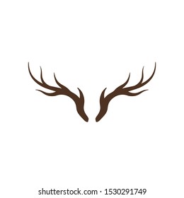 Deer antler logo vector icon illustration design  